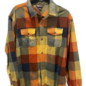 Eddie Bauer Super Soft Fleece plaid button down